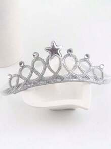 Diadema y accesorios para el cabello de bebé recién nacido, diadema estilo corona de Corea en color plata u oro, adecuado para uso diario y como regalo para ocasiones como los 100 días o cumpleaños