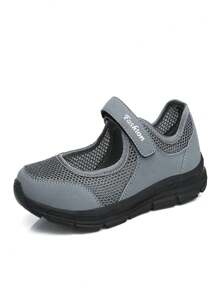 Women's Lightweight Anti-Skid Casual White Shoes, Mesh Fabric With Buckle, Breathable Outdoor Running Sports Shoes, Large Size Special Offer