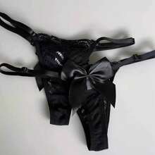 Kit 3 Sexy Thongs Bow Tulle Lace G-String
