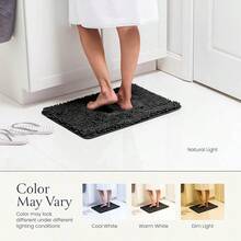 BELADOR Bathroom Rugs Sets 2 Piece- Plush Bath Mat Set Quick-Dry Soft Chenille Mat With Rubber Backing, Absorbent Rug Set, Washable Bath Rugs - Bath Mats 24x17 + 30x20 - Black - View 3