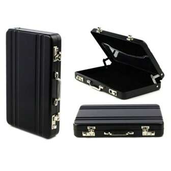 New Metal Mini Briefcase Suitcase Business Bank Card Name Card Holder Case Box