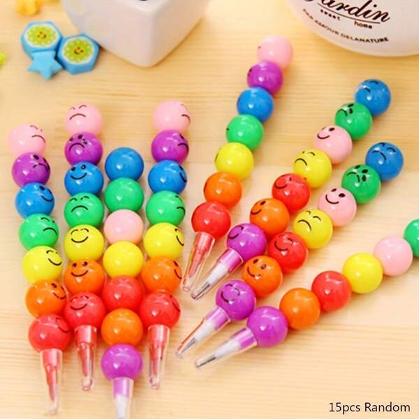 10 canetas de grafite com contas coloridas, em formato de pirulito fofo - perfeitas para lembrancinhas e presentes de aniversário (combinação de cores aleatória), volta às aulas