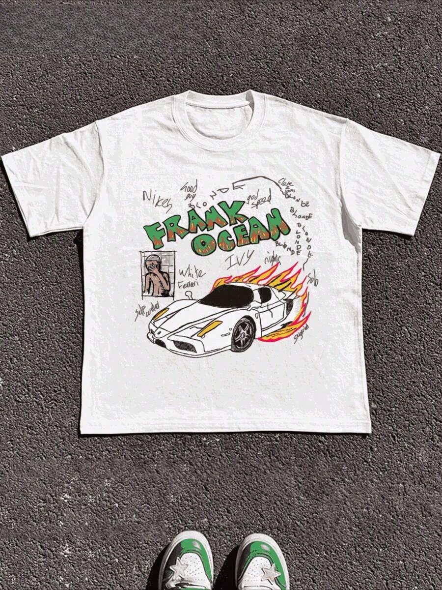 Size Plus  1 Pcs 100% Cotton  BLOND ART Front & Back Hand Drawing Short Sleeve T Shirt | Blond T Shirt | Gift | Vintage Look Y2k Graphic Print T Shirt Tops TEE 220g Heavy Cotton T Shirt