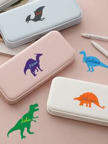 自定义名称恐龙贴纸、恐龙贴纸、恐龙标签、姓名贴纸、水瓶、男孩、姓名贴纸、恐龙乙烯基贴花、恐龙、霸王龙、返校季、男孩礼物 - 彩色 - 查看 6