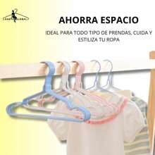 Perchas antideslizantes para ropa, engrosadas con ranura para el hombro, Estante Multiusos Para Secar Ropa, Ideal para Tus prendas, Cubierto Completo - Blanco - Ver 3