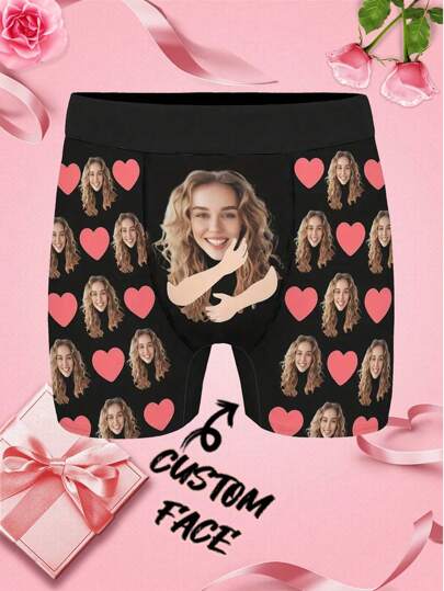 1-Piece Custom Face Underwear Personalized Men's Underwear, Custom Pictures, Underwear With Photos, Custom Face Underwear, Boyfriend Husband Gifts, Men Customized, Winter, Personalized Gifts, Anniversaries, Holidays, Ideal Gift For Boyfriend Bedroom, Living Room,Dawg,Colorful,Cute,Adorable,Contracted,Funny,Custom,Unique,Customized,Personalized,Ideal Gifts For Him,Ideal Gifts For Her,Boyfriend,Girlfriend,Family,Friends,Her,Customized Men Underwear,Delicate Romance,Chic Autumn