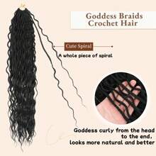 Göttin Boho Box Zöpfe Häkel Haar, 1-7 Packungen 18/24 Zoll Boho Häkel Zöpfe für Frauen, synthetisches Flechthaar