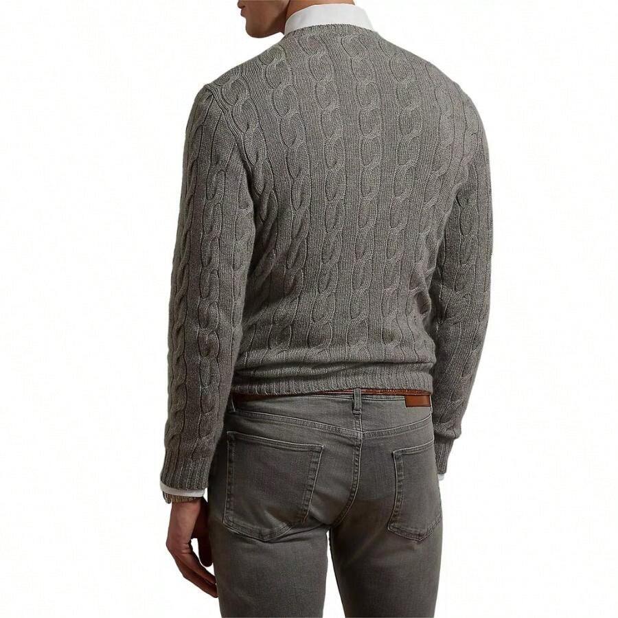Ralph Lauren Cableknit Cashmere Sweater | | Men Sports Sweaters - Grey - View 1