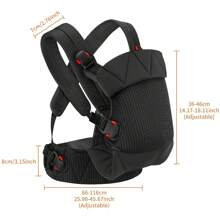 IULONEE 新生儿背带，柔软轻便的婴儿背巾 | 符合人体工学设计，颈部支撑可调节，适合 7-45 磅（约 3-20 公斤）的新生儿，增强舒适度和支撑力 - 黑色 - 查看 9