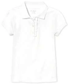 The Children's PLACE Girls Uniform Ruffle Pique Polo 4-Pack - 多重清除 - 查看 5