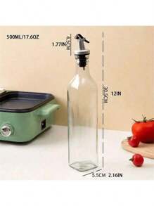 1pc Glass Oil Dispenser Bottle, Leakproof Oil Pot, Storage Oil Bottle,Seasonings Container For Outdoor Bbq Camping Picnic, Kitchen Gadgets, Glass Bottle