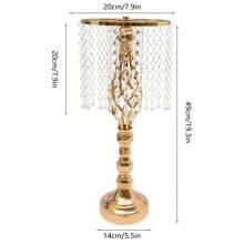 10 Pcs 19.3 Inches Tall Crystal Flower Stand Wedding Road Lead Tall Flower Holders Centerpiece Crystal Flower Metal Flower Vase For Reception Tables Wedding Supplies - Vàng - Xem 7
