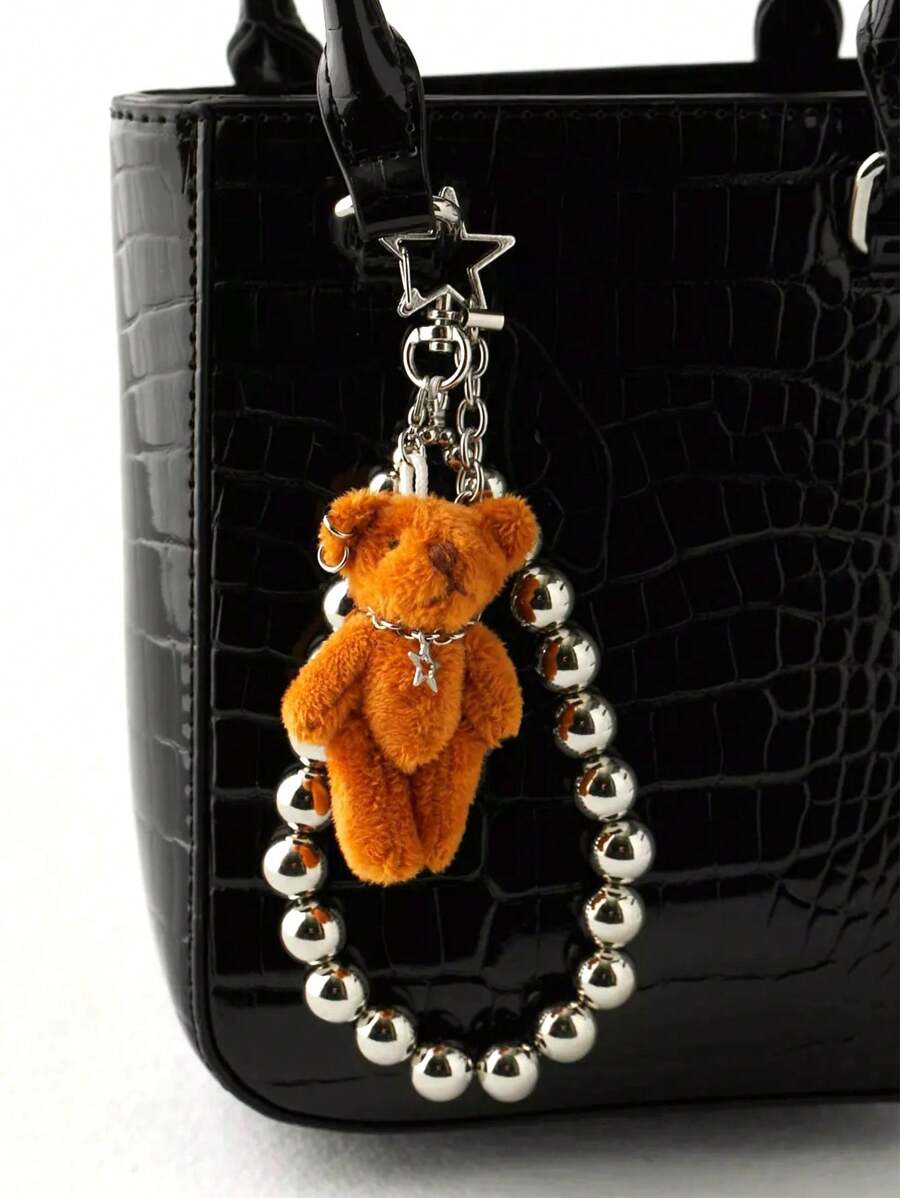 1 件时尚优雅女士熊形钥匙扣、可爱熊背包吊坠、汽车钥匙扣、理想礼物 - 彩色 - 查看 1