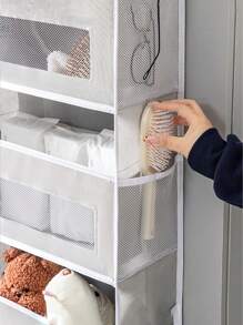 新款多功能门上储物收纳袋，1/3/5 层悬挂式衣柜收纳袋，带透明窗口，节省空间的家用储物盒，适用于食品储藏室、学校、浴室、卧室、厨房、宿舍、房车