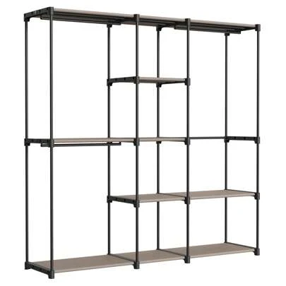  SONGMICS  clóset portátil, Organizador de clóset, 16.9 x 71.7 x 71.7 Pulgadas, Color Gris Pardo