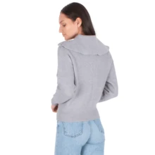 Generra | Sudadera Casual Abierta para Dama - Gris - Ver 2