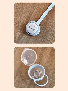 1pc Panda Design Transparent PP Dust Cover/Pacifier Clip/Dust Cover Pacifier Clip Set, Exquisite Portable Storage, Independent Placing Storage Box With Hanging Hook, Baby Hygiene. Note: Storage Box/Pacifier Clip/Set Need To Be Selected When Ordering, Color Sent Randomly/Pacifier Not Included. - Blue - View 6