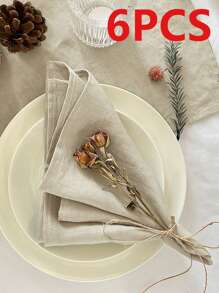 2/6/12pcs Simple Solid Color Soft Absorbent Cloth Napkins, Suitable For Wedding, Party, Banquet, Restaurant, Kitchen, Picnic, Dining Table Decoration - Multicolor - View 18
