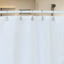 12 piezas Ganchos para cortina de ducha, decoración con corazones brillantes, anillos para cortina de ducha resistentes al agua y al óxido, ganchos para cortina de ducha de metal resistente, adecuados para baño, dormitorio, sala de estar, porche, cocina, excelente para el Día de San Valentín, Galentine's Day, Ramadán - Plateado - Ver 6