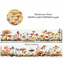 1 Roll Of 4CM Wide * 2M Long Two Styles Of Stickers Forest Animal Flower Garden Fence Mushroom Handbook Tape Stickers Aesthetic Stickers For Scrapbook Journaling Water Bottles Laptop, Scrapbooking Supplies Kit, Waterproof Vinyl Bullet Junk Journal Stickers For Adults Back To School