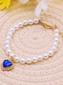 1 pieza Collar para mascotas ajustable con forma de corazón estilo princesa