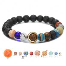1 szt. Bransoletka z koralików Osiem Planet, Bransoletka z Galaktyką Układu Słonecznego, Bransoletka z Naturalnego Kamienia Kosmicznej Jogi Czakry, Biżuteria Ręczna z Syntetycznego Kamienia Gwiaździstego Stylu Galaktyki, Bransoletki Prezentowe Astronomiczne Są Odpowiednie Dla Mężczyzn I Kobiet