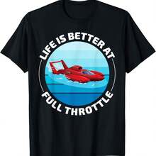 Hydroplane Boat Racing Hydrodynamic Aerodynamics T-Shirt - Black - View 1