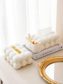 1 Stück Süßigkeiten Taschentuchbox, Dekor mit Kunstperle, multifunktionale Aufbewahrungsbox, geeignet für Wohnzimmer, Fernbedienungsaufbewahrung, Küchenrollenhalter, Taschentuchbox schwarz, Taschentuchhalter, weiße Taschentuchbox, Taschentuchhalter, weiß, Feuchttücherhalter, Servietten Halter, für Familienfeiern, für Zuhause Küche Schlafzimmer Wohnzimmer Esszimmer, Wohndekoration Accessoires, dekorative Box, Geschenk zur Hochzeit für Frauen, Sommerfestival Reisebedarf