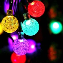 10M 80 Luces LED de colores con bombillas redondas pequeñas para decoración exterior y del jardín - Luces LED impermeables con longitud de 10M, perfectas para decoración de paredes y habitaciones, ideales para entornos festivos de jardín y patio, alimentadas por una caja de baterías (baterías no incluidas)