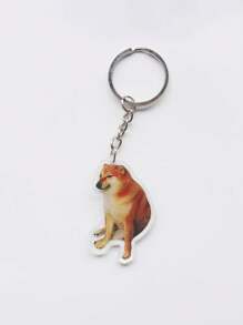 1PC Fun Cute Funny Pendant Acrylic Funny Shiba Dog Pendant Keychain, Keychain Accessories, Car Keychains, Men's Keychains, Women's Keychains, Fun Gifts, Suitable For Car Keys, Mobile Phones, Cameras, Wallets, ID Cards, Badge Cards, Wristband Keychains, Boyfriend And Girlfriend Gifts, Family Gifts, Teacher Gifts, And Employee Gifts.