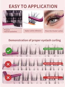 27 Cluster Manga Double Tips False Eyelashes Tower Pointed Wheat Ear False Eyelashes,Slim Black Stem Thick Doll Style Sandwich Devil Style Natural Simulated Eyelashes, For Daily Commute Makeup,Fluffy Slim For Everyday Use Manga Eyelashes, Travel Essentials ﻿ - C - 查看 8