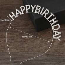 3 件/2 件/1 件水钻和字母装饰派对头带，现代铜合金字母装饰发箍，适合生日派对和情人节 - 彩色 - 查看 4