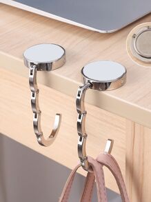 1 pieza Gancho ajustable para bolso - Desmontable, portátil y plegable para bolsos, y talla grande ganchos laterales para mesa para uso en la oficina o en el hogar, percha portátil | Entrega de color aleatorio, diseño plegable de estilo informal - Multicolor - Ver 3