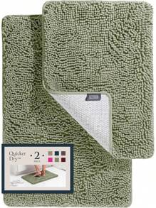 BELADOR Bathroom Rugs Sets 2 Piece- Plush Bath Mat Set Quick-Dry Soft Chenille Mat With Rubber Backing, Absorbent Rug Set, Washable Bath Rugs - Bath Mats 24x17 + 30x20 - 紫色薰衣草 - 查看 9