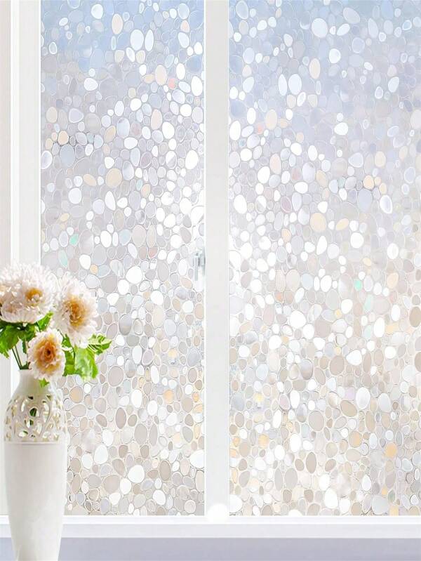 1 Rollo de Película privacidad de ventana, Adhesivos decorativos para ventanas, Cubiertas de ventana que bloquean los rayos UV, Pegatinas estáticas no adhesivas para puertas, Vinilo de ventana con diseño de vitral de arcoíris