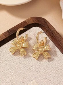 1 Pair Elegant Metal Gold Butterfly Pendant Earrings, Suitable For Daily, Party, And Holiday Outfits - Yellow Gold - View 2