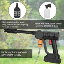 Portable Car Wash Machine With Bucket And Toolbox, Car Washer With Water Pipe And Special Foam Spray Pot, Adjustable Nozzle - Black - View 9