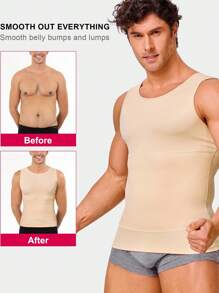 Men Compression Shirt Shapewear Slimming Body Shaper Vest Undershirt Tummy Control Tank Top