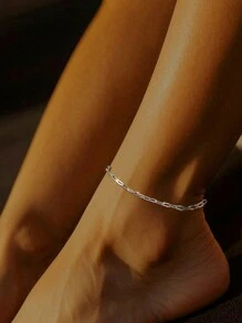 1pc S925 Sterling Silver Chopin Anklet, Fox Tail Design, Minimalist Women's Anklet, Beach Style Anklet, Best Gift For Girlfriend, Mother, Sister - Anklet - View 5