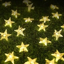 1 pièce Guirlande d'étoiles solaires pour la décoration extérieure et l'éclairage de jardin - Lumières LED polyvalentes pour la décoration de la chambre, la décoration murale et les occasions spéciales, économique, idéal pour créer une atmosphère chaleureuse et accueillante