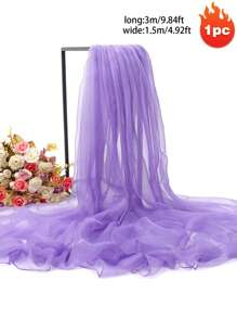 1 pieza Cortina de gasa blanca y rosa de 3 m de largo / 1,5 m de ancho con fondo de tul, cortina de gasa transparente, utilizada para fondo de escenario, fotografía al aire libre, fiesta festiva, fiesta de boda, decoración del hogar (múltiples opciones de color)
