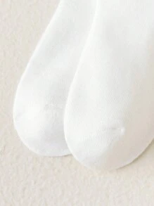 8 Pairs Mixed Color Children Socks, White Base With Two Stripes Diagonal Striped Pattern, Unisex Mid-Calf Socks, Casual And Versatile For Daily Wear - Multicolor - View 4