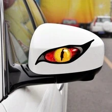 2 pegatinas de ojos malignos de vinilo rojo para cascos de coche o motocicleta, pegatinas para decoración del parabrisas de 12/20cm de largo