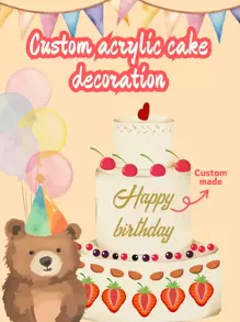 Custom Acrylic Cake Decoration Creative Party Dress - Multicolor - View 1