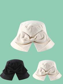 Spring/Summer Japanese Style Sun Protection Bucket Hat, Bowknot Decor Casual Fishing Cap, Elegant Polyester Casual Boho Party Street Hat, Windproof UVA Protection Hat For Women