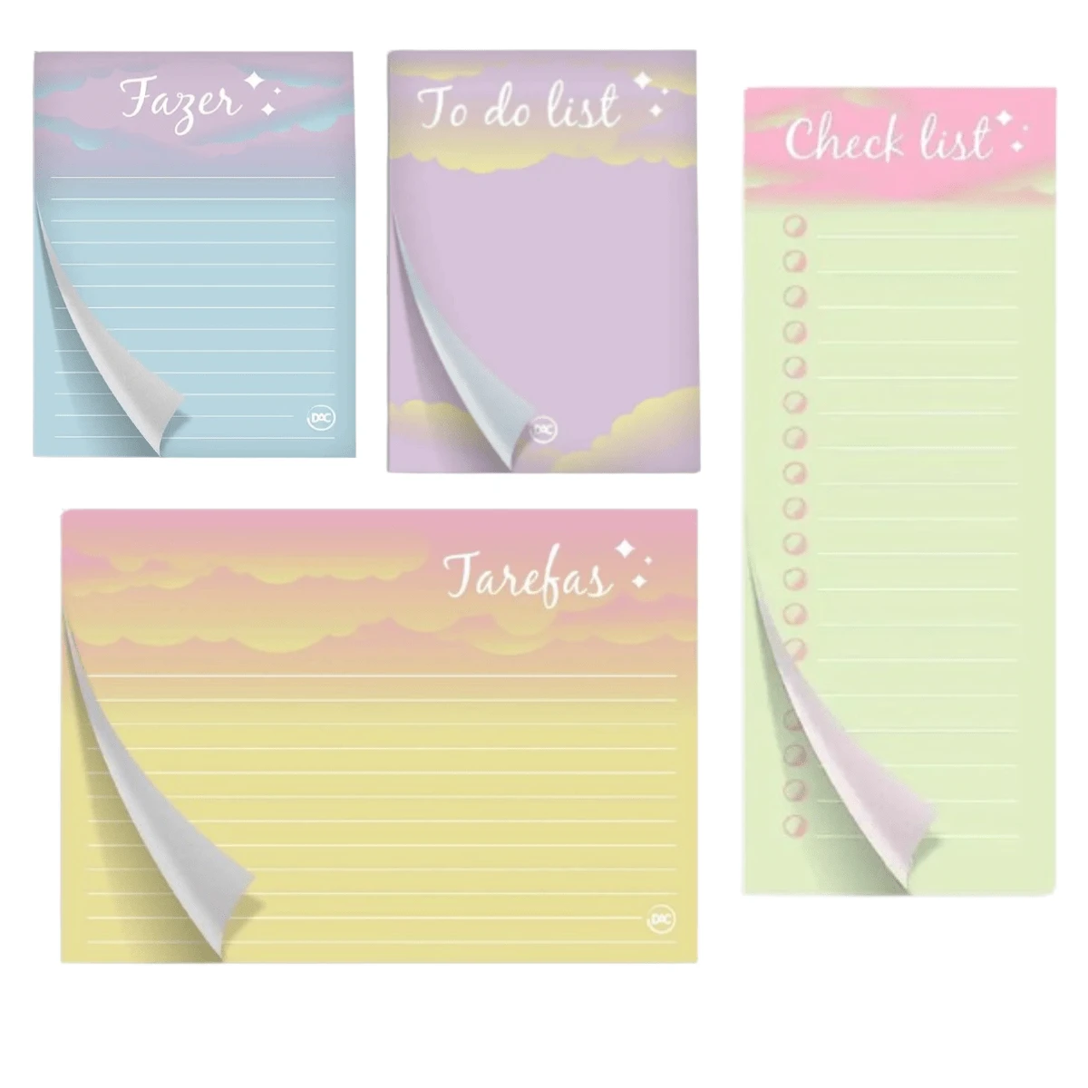 Kit With 4 DAC Notepads 30 Sheets Each - Tasks / To Do List / Doing ...