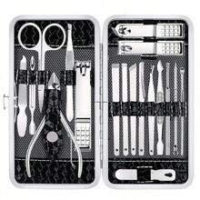 Yougai Manicure Set 18 In 1 Nail Clippers, Stainless Steel Professional Grooming Kits, Nail Care Tools Pedicure Kit With Luxurious Travel - Black - View 1
