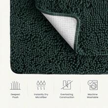 BELADOR Bathroom Rugs Sets 2 Piece- Plush Bath Mat Set Quick-Dry Soft Chenille Mat With Rubber Backing, Absorbent Rug Set, Washable Bath Rugs - Bath Mats 24x17 + 30x20 - Hunter Green - View 8