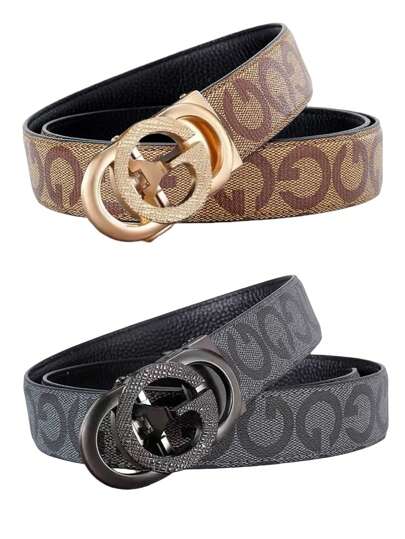 1 条男士 G 型皮带高档自动扣时尚商务帅气奢华字母棘轮皮带夏季、学校秋季、秋季、万圣节秋冬配饰，适合青少年、青年、男士、休闲、户外、运动、度假、毕业礼物、生日、日常穿着