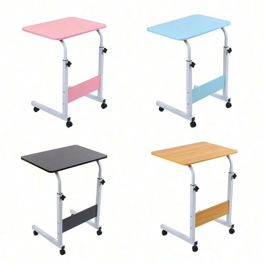 Height Adjustable Laptop Table With Rollers Over Sofa Bed Desk Computer Notebook Trolley Tray 90*80*40cm - Walnut - View 1